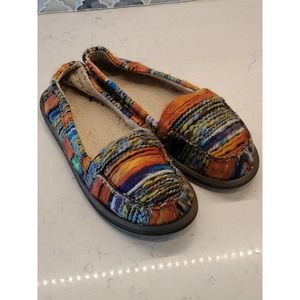 sanuk womens 9 funky threads hippie shoes boho chic